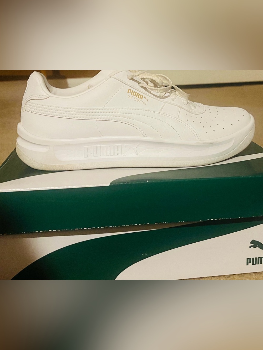 Puma GV Special Jr White with Gold Accents - Picture 2 of 3